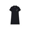 Embroidered Letter Logo Fashion Casual Knit Polo Dress Women Dresses Legendary-Blue F11W228304F-NV