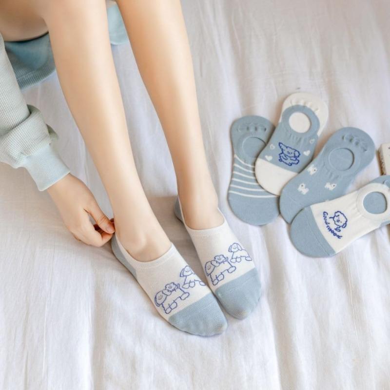 Женские летние тонкие милые туфли с мелким вырезом, не спадающие, с невидимыми носками-следками