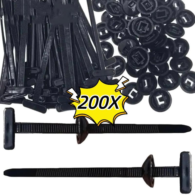 Nylon Universal Cable Tie Buckle Heavy Duty Self-Locking Zip Ties Holder with Pin Fasteners Car Body UV Resistant Zipties