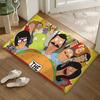 Cartoon Funny B-Bobs B-Burgers Floor Mat Soft Flannel Non-Slip Door Mat - Thickened Rug for Living Room Home Decor