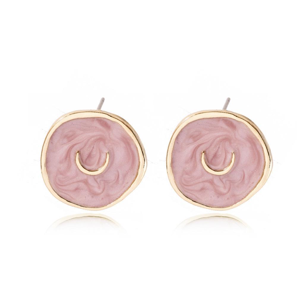 Элегантный набор украшений: серьги-кольца, ожерелье, кольцо с сердечками, луной и звездами, геометрический, из сплава с покрытием