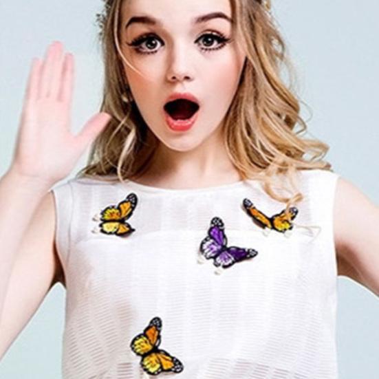 10 шт./компл. в форме бабочки, одежда, швейная нашивка, наклейки, аппликация, декор одежды