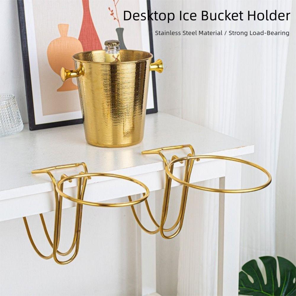 Sturdy Cooler Stand Rack Gold/Silver Beer Barrel Rack Versatile Ice Bucket Stand Cooking Events