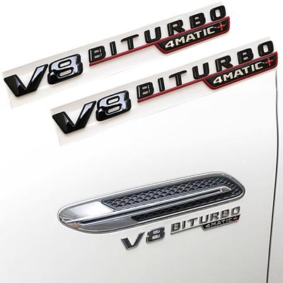 2 шт., боковое крыло автомобиля V8 BITURBO, наклейка с логотипом, эмблема, наклейка, подходит для A/M/GABCES Class GT C63 E350 E400 S560 S450, автоаксессуары