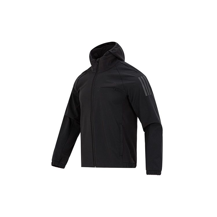 Adidas D Lillard 4 сплошной цвет спортивная повседневная куртка с капюшоном мужская верхняя одежда черный HP1414