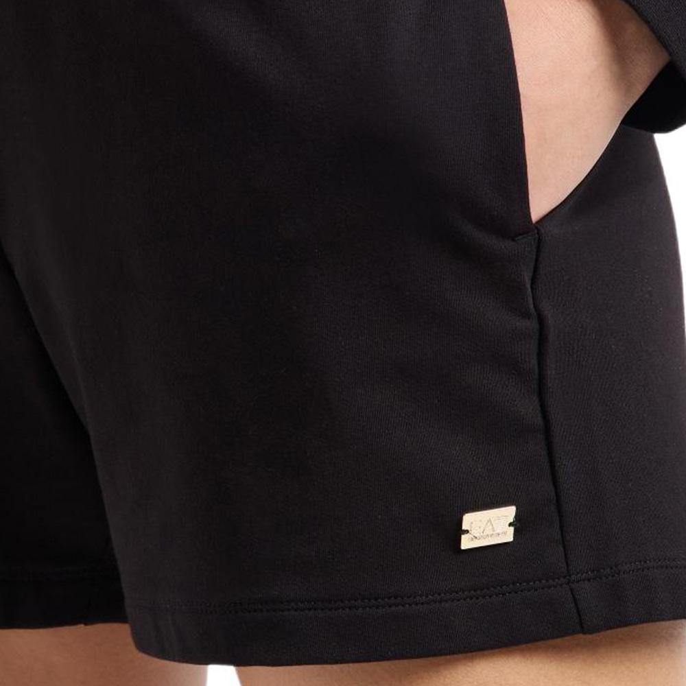 Emporio Armani EA7 Эластичный Хлопковый Вязаный Флис Повседневные Шорты Женские шорты Черный 7W000079-AF13135-UC001
