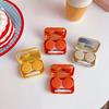 Cute Contact Lens Case Portable Portable Double Box with Tools Bear Print Lens Holder Easy to Carry Spill-proof Lens Storage for Daily Use Travel
