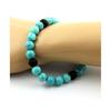 Stones and Minerals. Bracelet Turquoise Beads + Matte Black Onyx 8 Mm. Made In France.