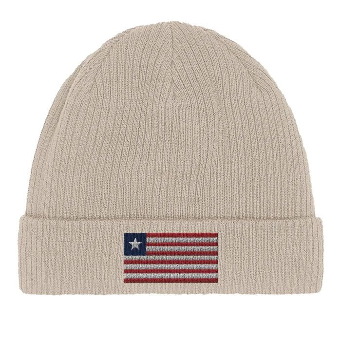 Bonnet Drapeau Liberia En Beige