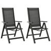 Day and Night - Day and Night Folding Garden Chairs 2 Pcs Black Aluminum Textilene