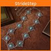 Chinese Knot Waist Chain With Carved Metal And Turquoise For Elegant Dress Styling