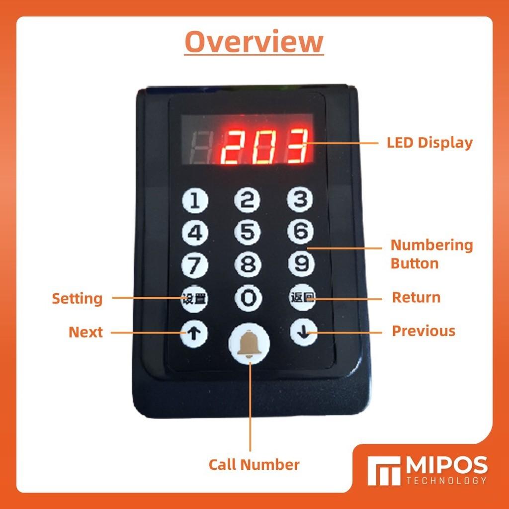 3-Digit Wireless Call System / Wireless Numbering Call System | Restaurant Calling device Wireless Queue System