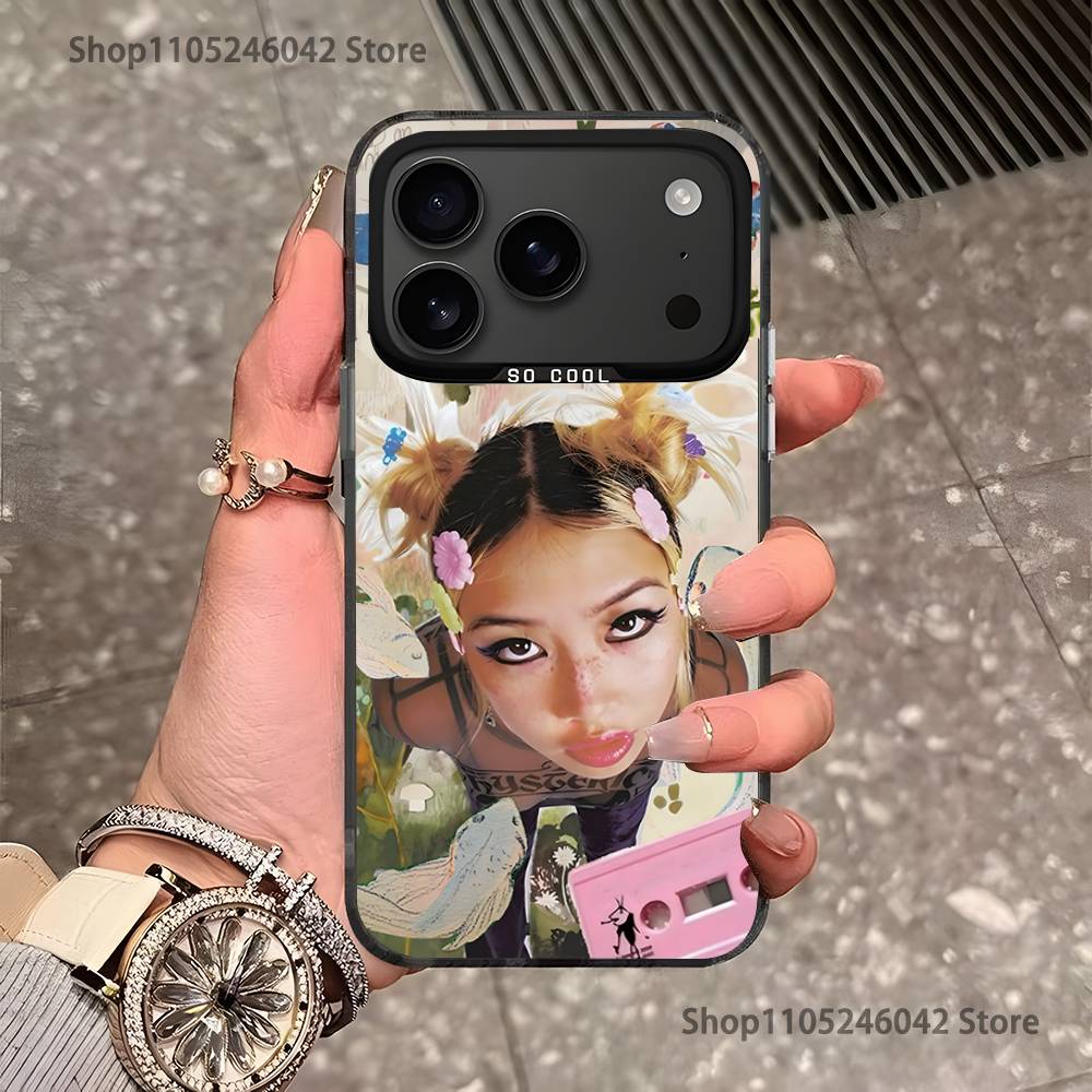 B-beabadoobee Beatopia Для iPhone 17,16,15,14,13,12,11,Pro,MAX,Plus Черный Ударопрочный Конфетный Матовый Чехол