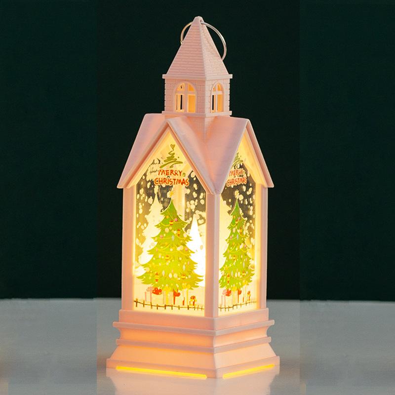 Wind Light Portable Christmas Decorations Castle Nightlight Gifts Luminous Tabletop Decoration Props