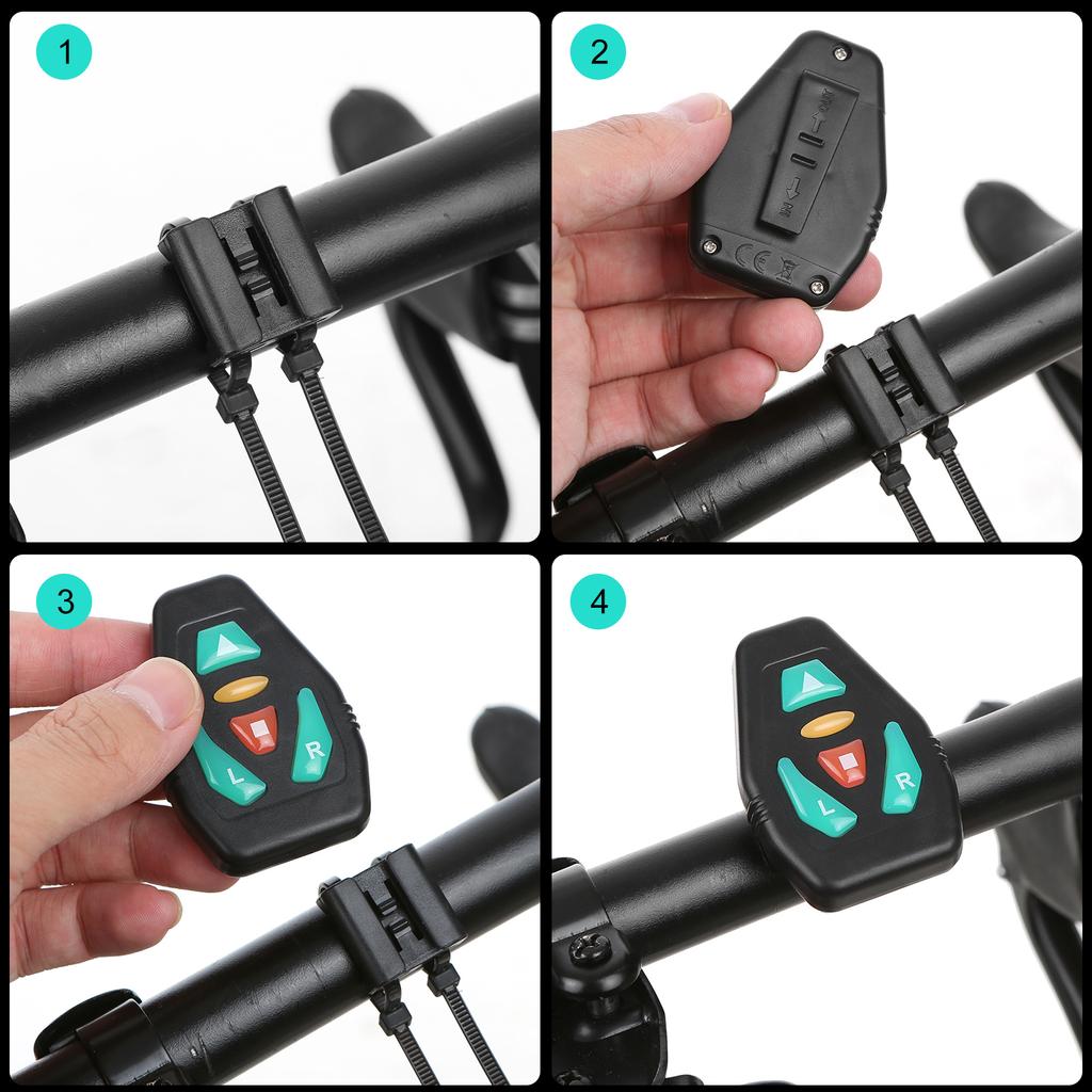 Велосипедный комплект со светодиодным указателем поворота, перезаряжаемый через USB светоотражающий зажим для рюкзака с дистанционным управлением