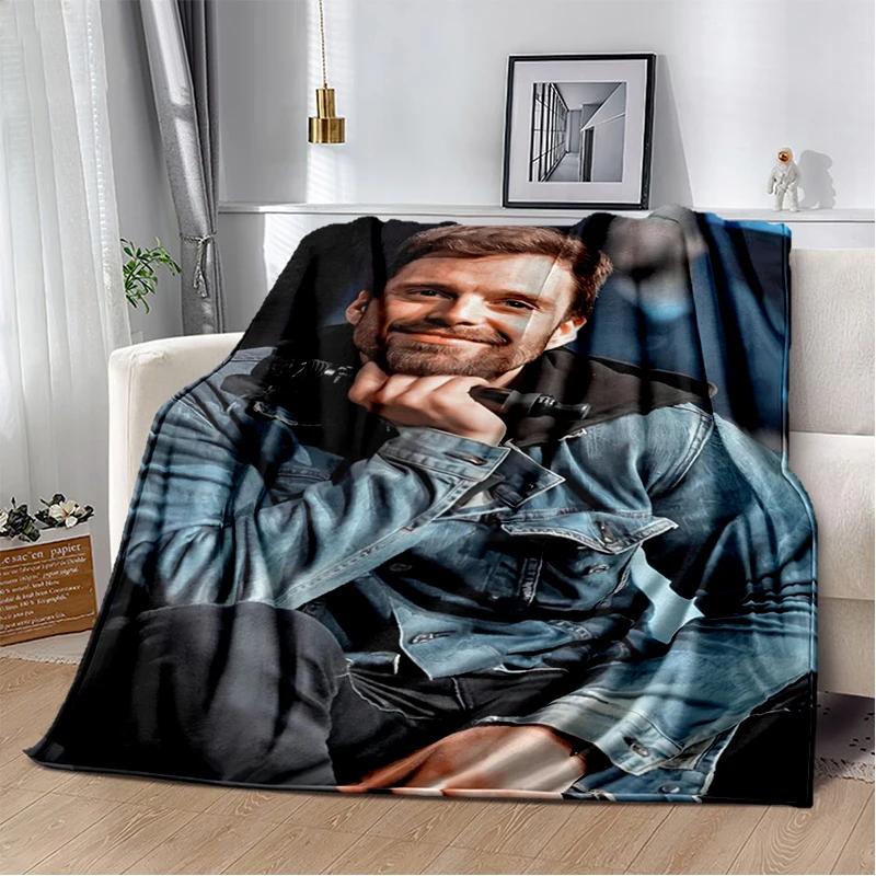 3D Плед из мягкого фланеля с Себастьяном Стэном, красивым актером, для кровати, спальни, дивана, пикника, Покрывало для дивана, офиса, подарок для детей