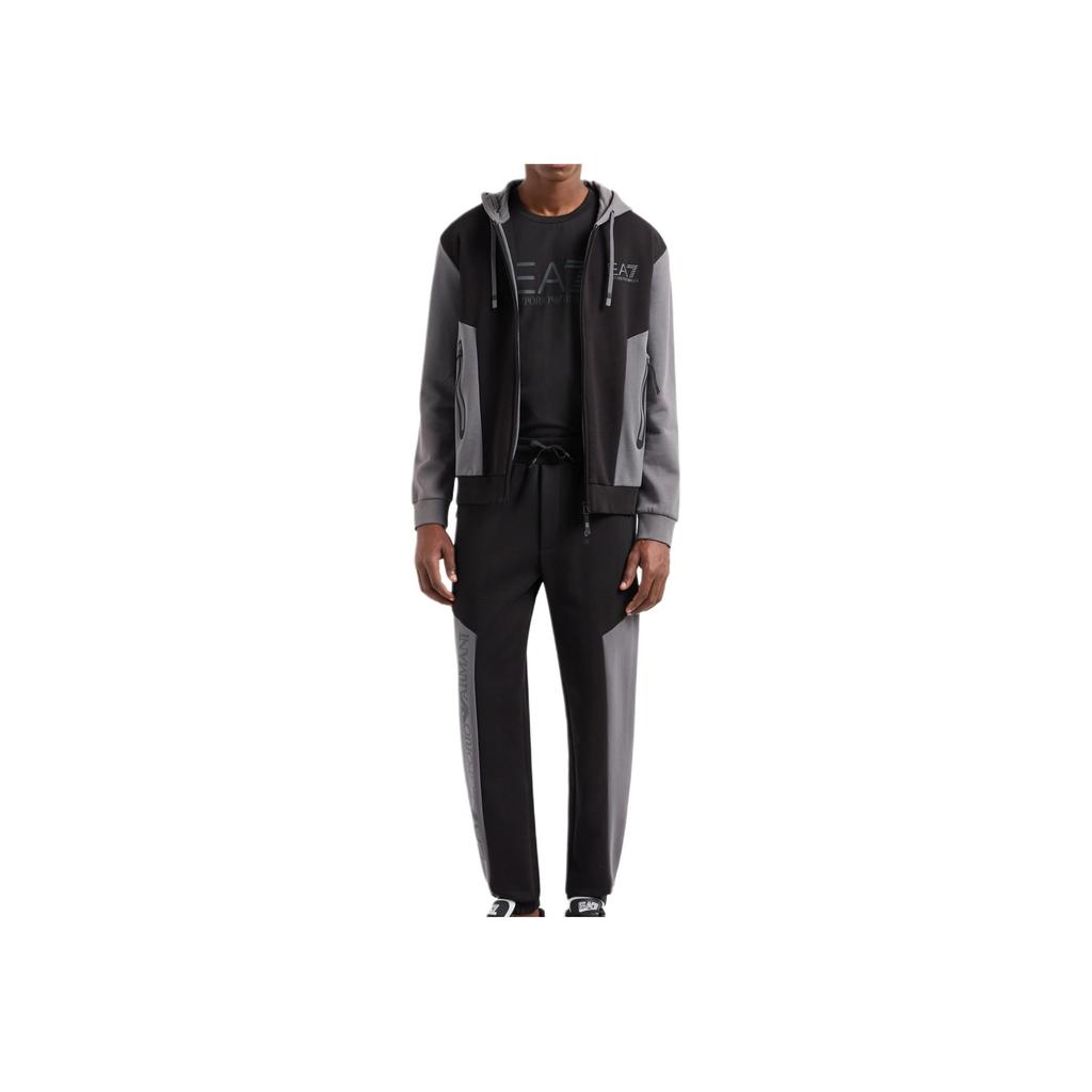 Emporio Armani Ea7 Осень/Зима 24 Узкий крой На шнурке Длинные трикотажные брюки-джоггеры Мужские брюки Черный 6DPP71-PJVTZ-1200