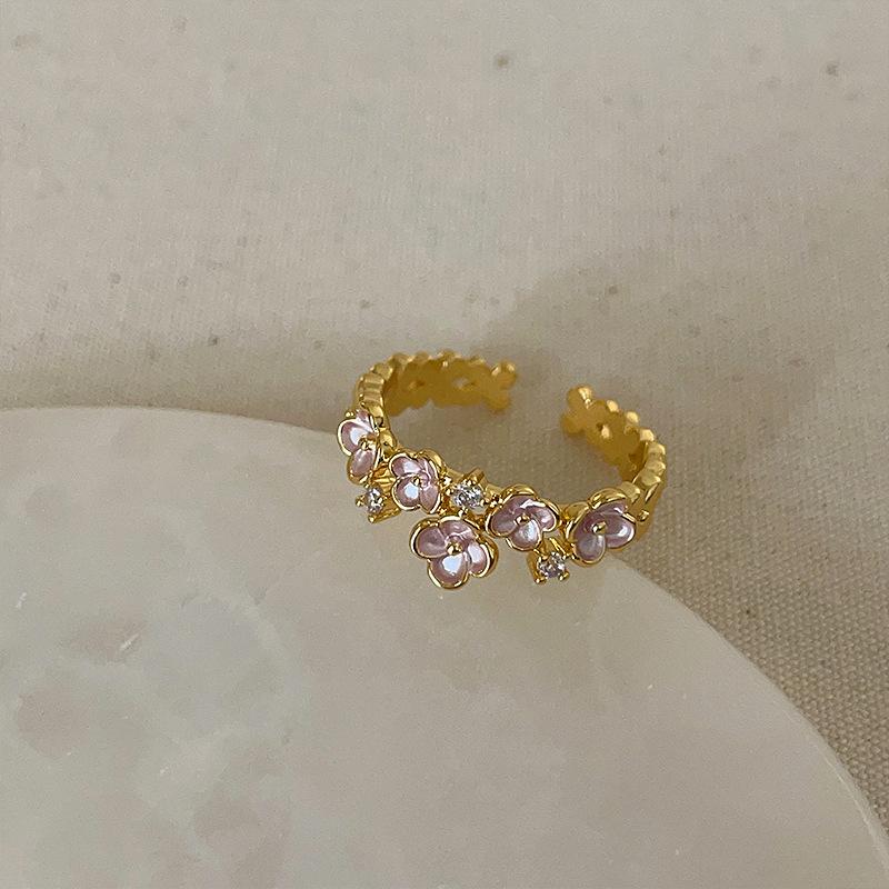 Кольцо с милой бабочкой, цветком, фиолетовым маслом, каплей, женское, нишевое, индивидуальное, высокое чувство, простое, универсальное, модное кольцо