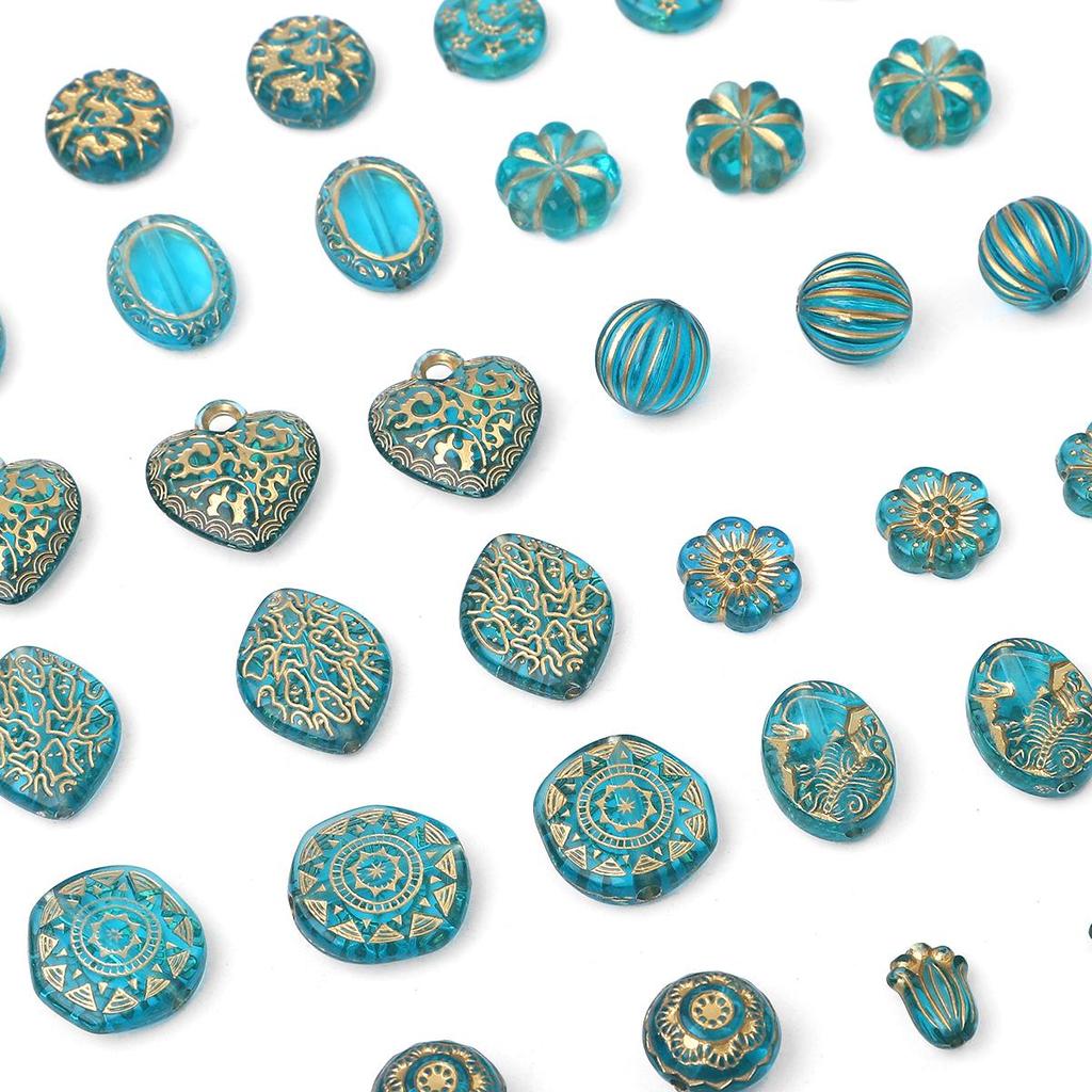 Золотые бусины в стиле барокко в стиле ретро, ​​акриловые бусины разных стилей для изготовления ювелирных изделий, очаровательное украшение «сделай сам»