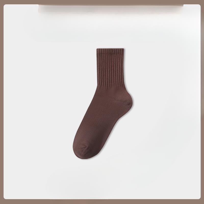 Female Spring and Autumn Pure Cotton Boneless Deodorant Anti Pilling Moon Son Tube Pile Socks