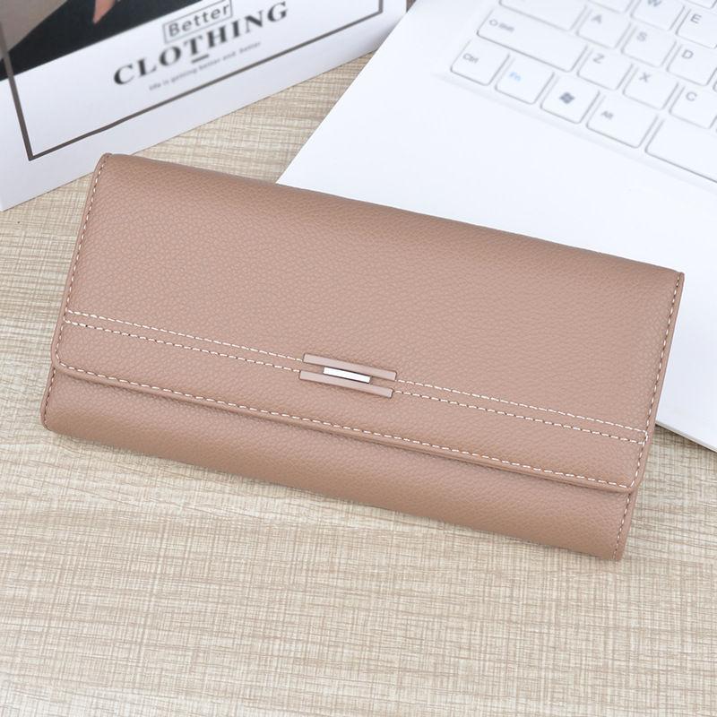Fashion Long Wallets Soft Leather Tri-fold Card Holder Purses for Women Ladies Handbags GZW