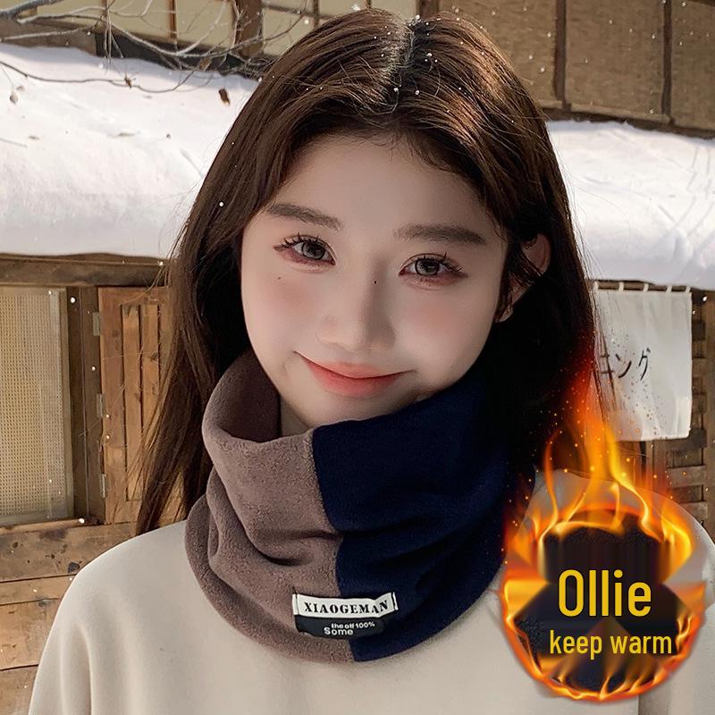 2025 Autumn/Winter Olylon Fleece-Lined Neck Gaiter: Thick, Windproof, and Coldproof Headgear for Men and Women