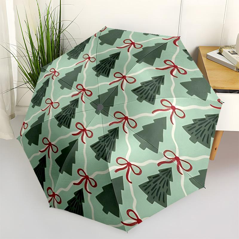 1pc Tree Print Automatic Cute Umbrella 8-Bone Design Compact Gear for Outdoor Travel, Perfect Holiday Gift yy251230022
