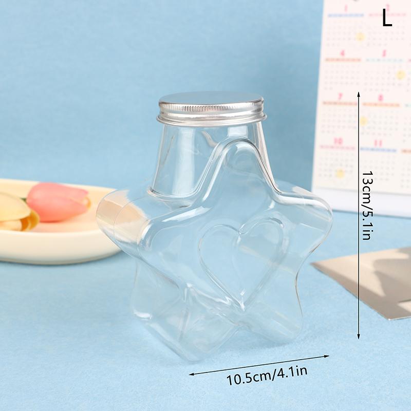 Звезда Форма Кукольный Орнамент Ящик Для Хранения Пластиковая Бутылка С Крышками Контейнер Для Хранения Пищи Банка С Широким Горлом Многоразовый Контейнер Для Печенья