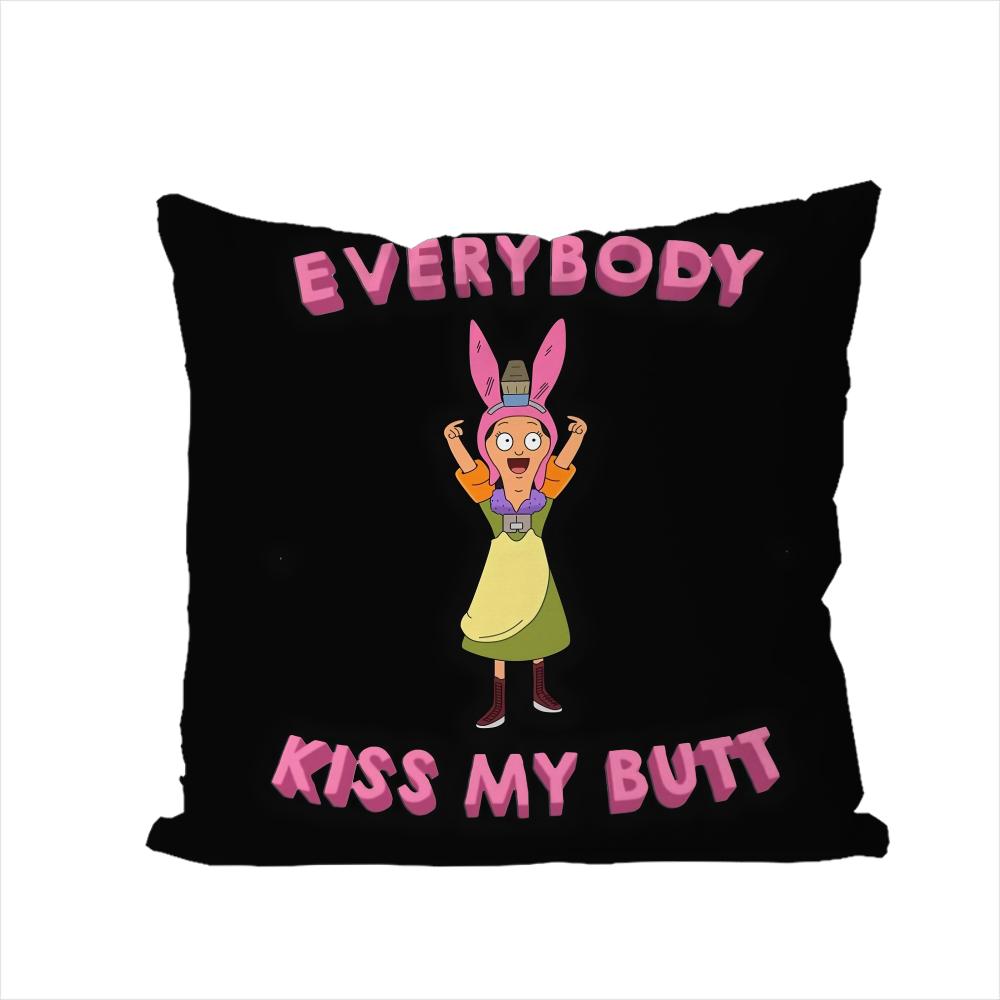 Bobs BBurgers Pillow Case For Car Sofa Decorative Home Doublesided Print Plush Square Throw Pillow Cushion Cover