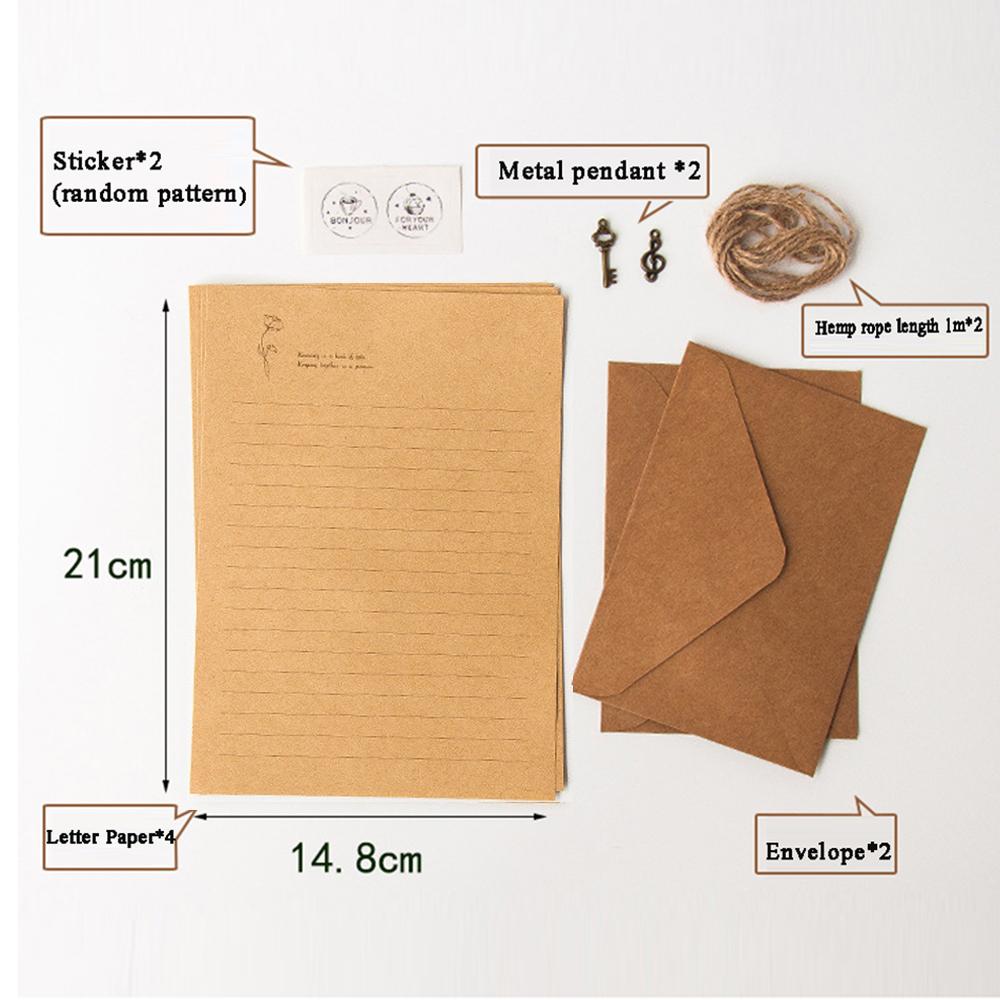European Style Mailers Set Envelopes Letter Paper Writing Paper Letter Pad Kraft Paper Envelope