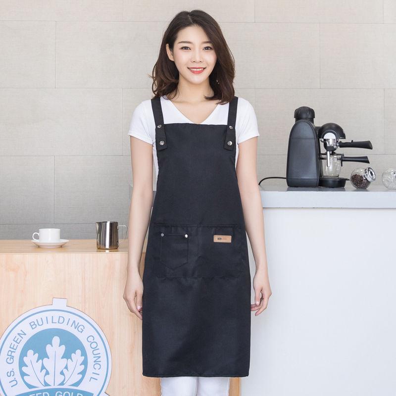 Unisex Logo Printing Apron for Nail Art & Milk Tea Shops - Ideal Kitchen Smock for Men & Women