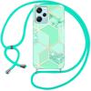 Case - E.F.CONNECTION - For Xiaomi Redmi Note 12 Pro Plus 5G - Shockproof - Turquoise Marble Pattern - Adjustable Cord
