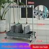 Floor-Standing Stainless Steel Movable Mop and Broom Holder - Punch-Free Bathroom Storage Organizer