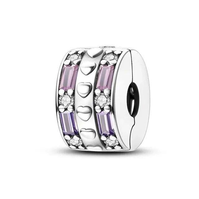 925 Sterling Silver Classic Flowers Love Beads Fit Bracelet Beads Pendant Colorful Women Jewelry DIY Gift 2024