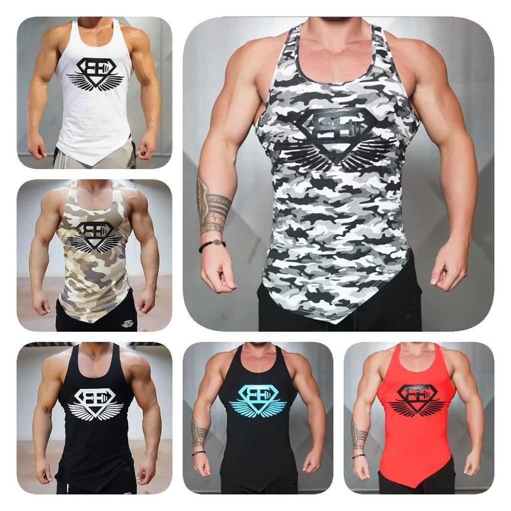 Stylish Polyester Fiber Men's Vest Moisture-wicking Slim Fit Gym Tank Top For All Seasons