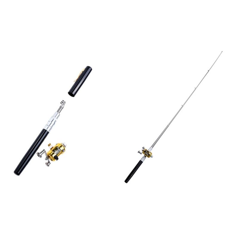 Compacts Mini Pocket Fishing Rod Telescopic Pen Shaped Fishing Rod Collapsible Fishing Rod for Salt/Freshwater Fishing