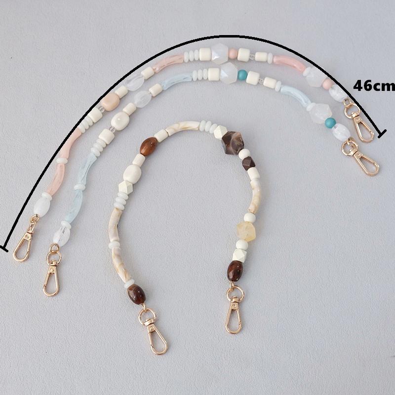Новый аксессуар для женской сумки, красочные деревянные смоляные бусины, браслет ручной работы, акриловые цепочки для сумок, женская сменная цепочка для ручки сумки