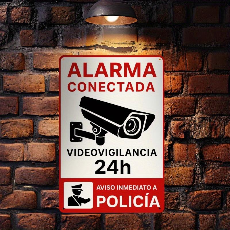 Retro Spanish Alarm Sign ALARMA CONECTADA Iron Metal Wall Decor for Home Cafe Themed Room D Flat pc