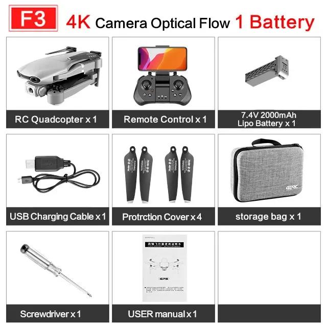 4DRC F3 Drone 2023 новый GPS 4k 5g Wifi Live Video Fpv 4K HD широкоугольная камера складная высота удержание прочный 3 км Rc Drone Toys