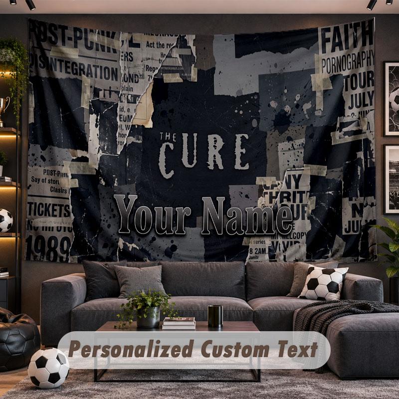 Wall Hanging Tapestry Custom NameThe Cure Pattern Personalized Printed Fabric Wall Decor