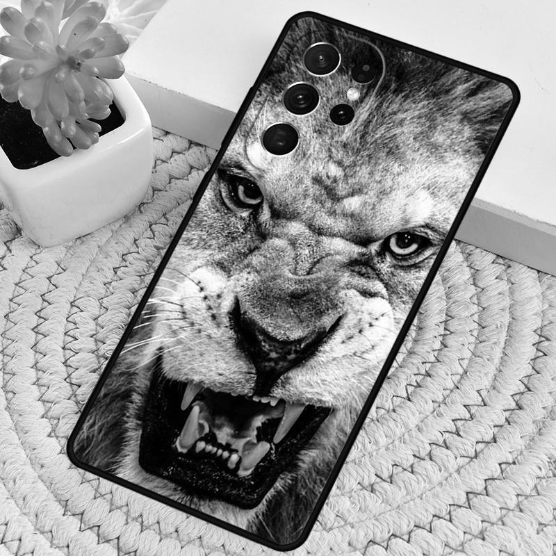 King Lion Roaring Silicone Phone Case For Samsung Galaxy note 10 pro S26 S25 S24 S23 S22 S21 Plus S25Ultra Capa Cover
