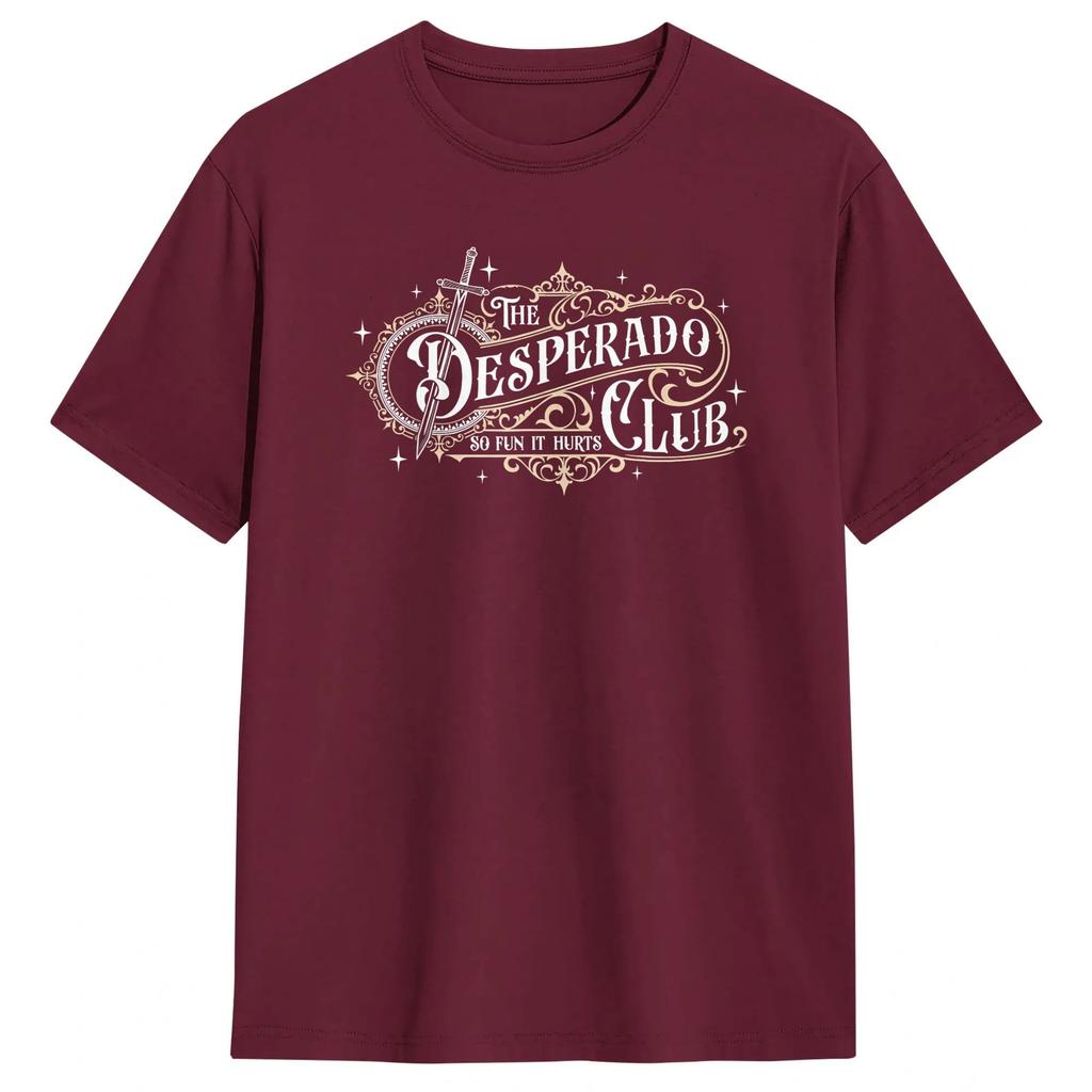 Men T-Shirts The Desperado Club So Fun It Hurts Vintage Sword Graphic Funny Cotton Tee Shirt Short Sleeve T Shirt Round Neck