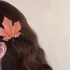 Autumn & Winter Maple Leaf Handmade Children's Hair Clip with Creative Literary Design