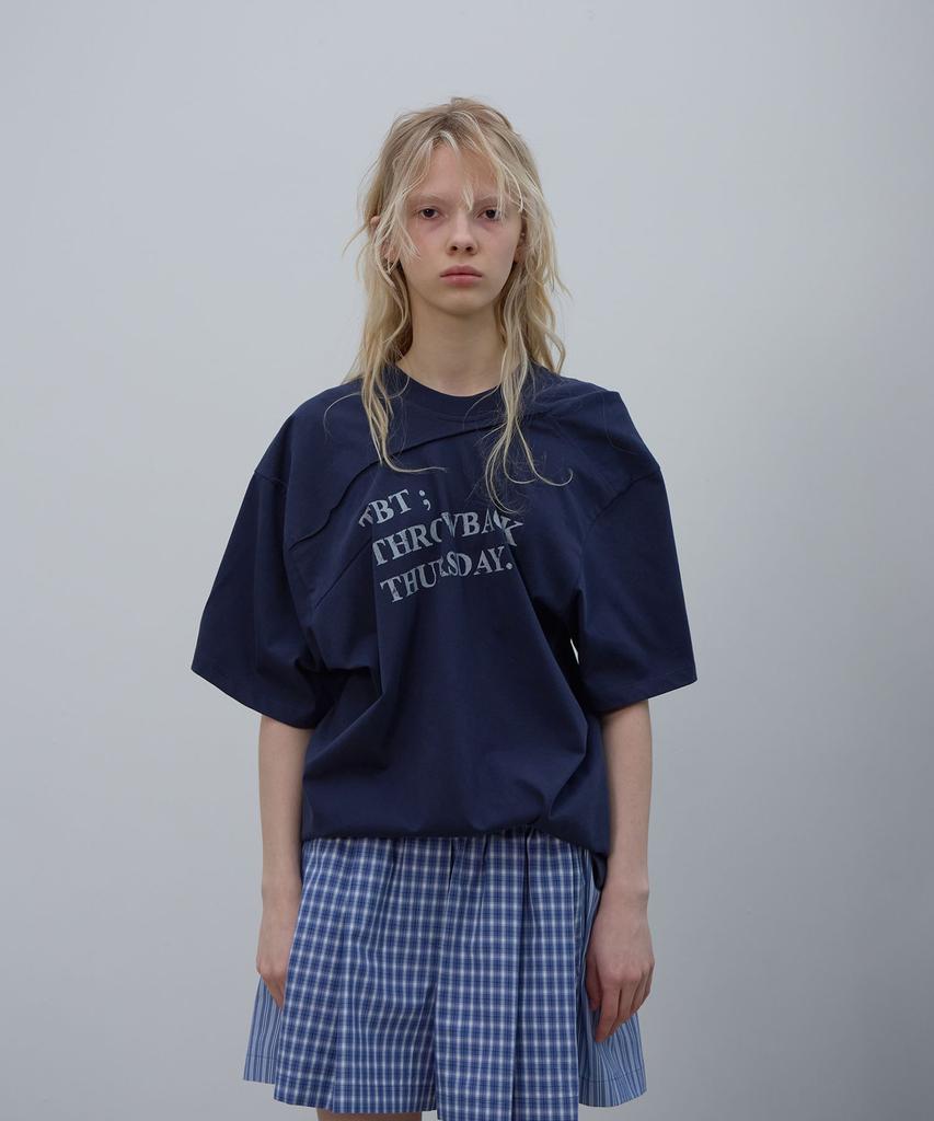 LCDC™ Draped Lettering Print T-Shirt (Navy)