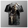 Summer Horror Skull 3D Print Men's T-Shirt Loose O-Neck Short Sleeve Skull Street Rock Hip Hop Top and T-shirt Men's Clothing 6X