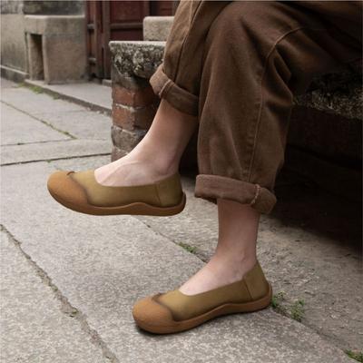 Универсальные лоферы из натуральной кожи в стиле ретро, однотонные, на мягкой подошве, из мягкой коровьей кожи, женские слипоны