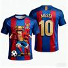 One Piece Luffy x Messi  Football Jersey, Anime PrintedShort Sleeve T-Shirt For Sports Fans Casual Street Daily Wear
