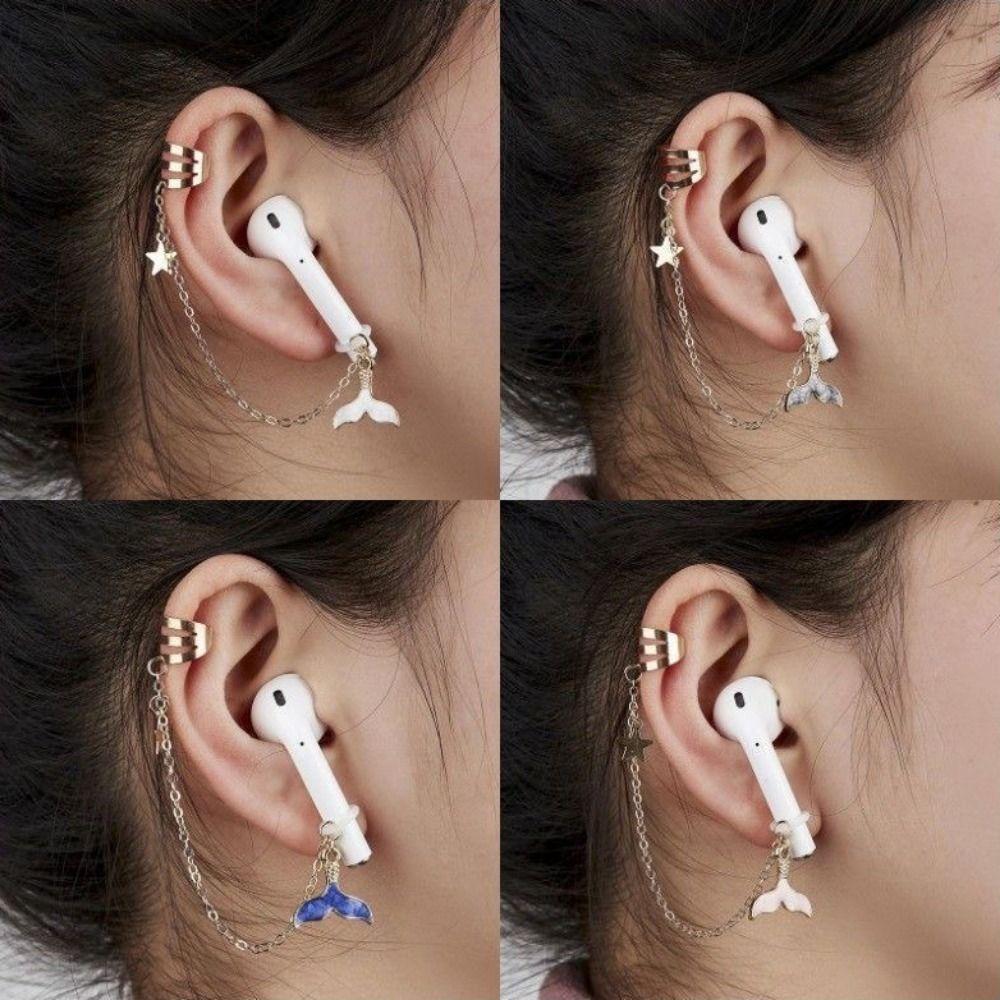 2 шт./пара Клипсы для ушей от потери в виде дельфинов, Декор для ушей, Цепочка для защиты наушников, Лучшие подарки
