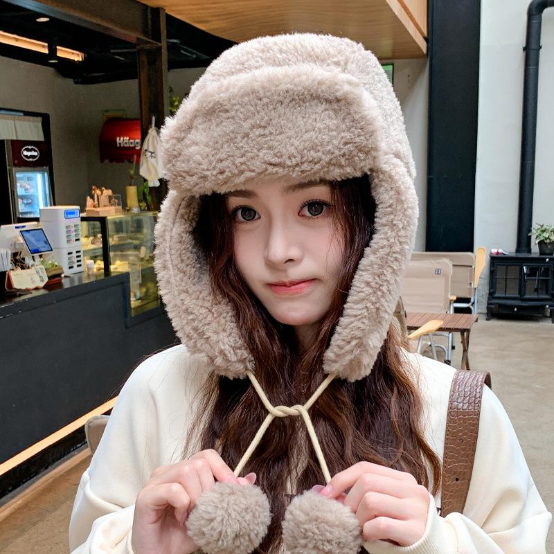 Плюшевая зимняя шапка Осенне-зимняя теплая ветрозащитная шапка Шапка для верховой езды на открытом воздухе с защитой ушей Защита от холода Шапка Лей Фэн Новая