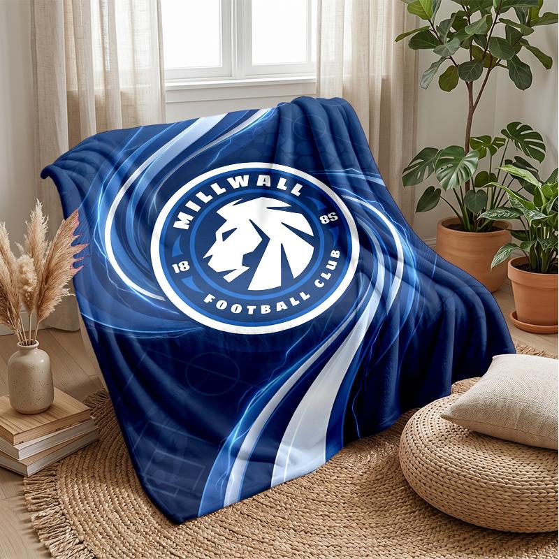 Millwall Football Print Flannel Blanket, Soft Warm Lightweight Throw Blanket for Sofa Bed Camping